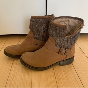 Steve Madden Leather & Knit Boots